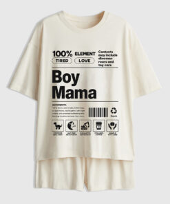 Women's Boy Mama Funny Mom Definition Boy Mama Club Mother's Day Short Sleeve Pajama Set