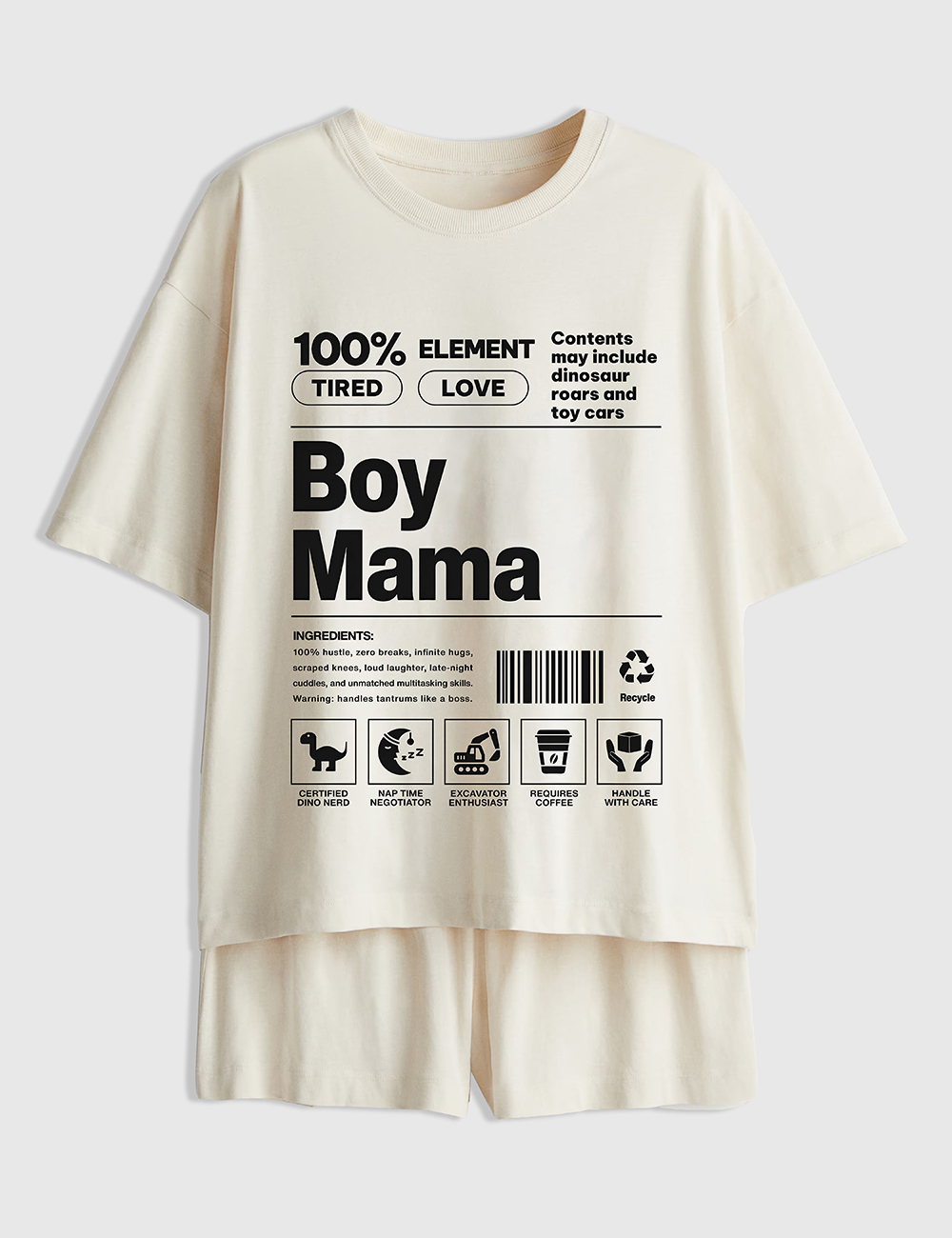 Womenâ€™s Boy Mama Funny Mom Definition Boy Mama Club Mother's Day Short Sleeve Pajama Set