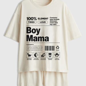 Women's Boy Mama Funny Mom Definition Boy Mama Club Mother's Day Short Sleeve Pajamas Set