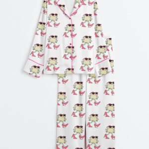 Women's Bridal Shower Gift Bachelorette Bride Long Sleeve Silky Satin Pajamas Set