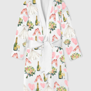 Womenâ€™s Bride Wedding Champagne Satin Bathrobe