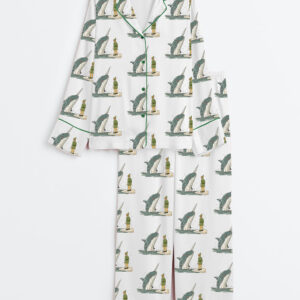 Womenâ€™s Buddy The Elf Christmas Long Sleeve Satin Pajama Set