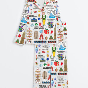 Womenâ€™s Buddy The Elf Christmas Long Sleeve Satin Pajama Set