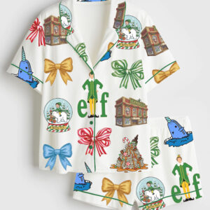 Women's Buddy The Elf Christmas Short Sleeve Satin Pajamas Set