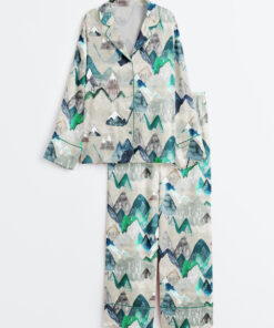 Women's Call Of The Mountains Long Sleeve Satin Pajama Set