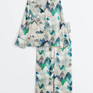 Womenâ€™s Call Of The Mountains Long Sleeve Satin Pajama Set