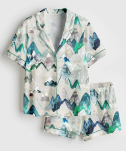 Women's Call Of The Mountains Short Sleeve Satin Pajama Set