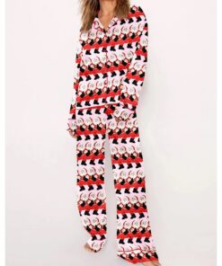 Women's Can Can Santa Pajama Set