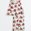 Women's Cardinal Bird Long Sleeve Satin Pajamas Set