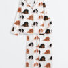 Women's Cavalier King Charles Spaniel Dog Long Sleeve Satin Pajama Set