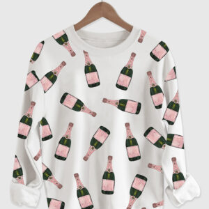Women's Champagne Bottle Long Sleeve Shirt