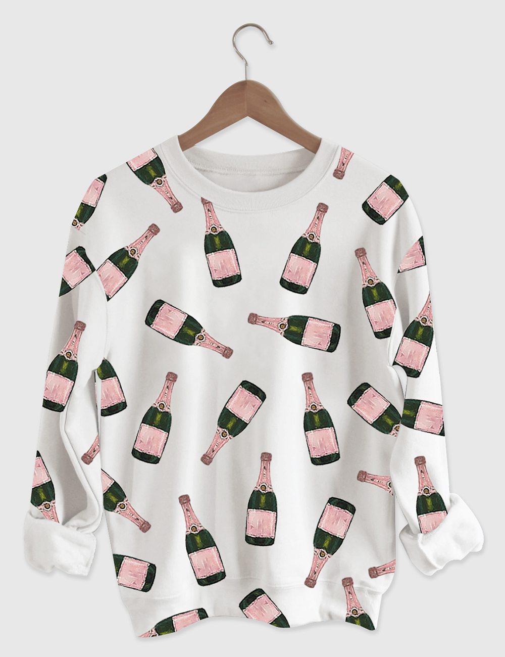 Women's Champagne Bottle Long Sleeve Shirt