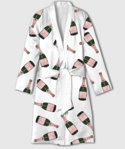 Women's Champagne Bottle Satin Bathrobe
