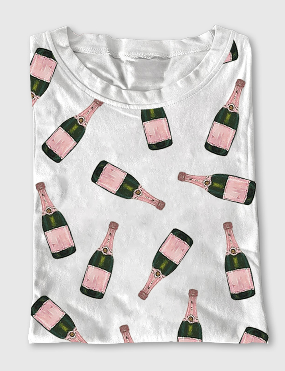 Women's Champagne Bottle Short Sleeve T-Shirt