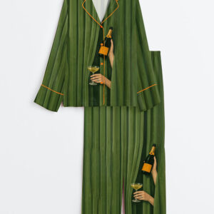 Women's Champagne Celebration Long Sleeve Satin Pajama Set