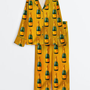 Women's Champagne Lover Long Sleeve Satin Pajama Set