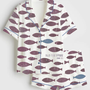 Womenâ€™s Christian Vintage Love Like Jesus Short Sleeve Satin Pajama Set