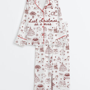 Womenâ€™s Christmas Bride To Be Last Christmas As A Miss Long Sleeve Satin Pajama Set