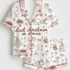Womenâ€™s Christmas Bride To Be Last Christmas As A Miss Short Sleeve Satin Pajama Set