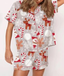 Women's Christmas Elk Satin Pajama Set