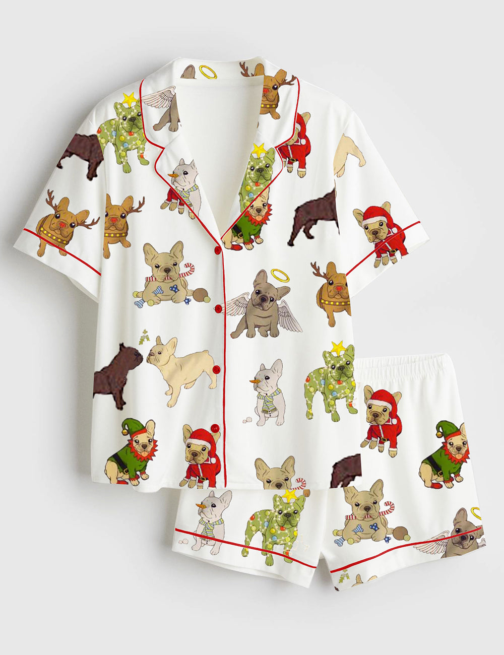 Women's Christmas French Bulldog Pajama Set