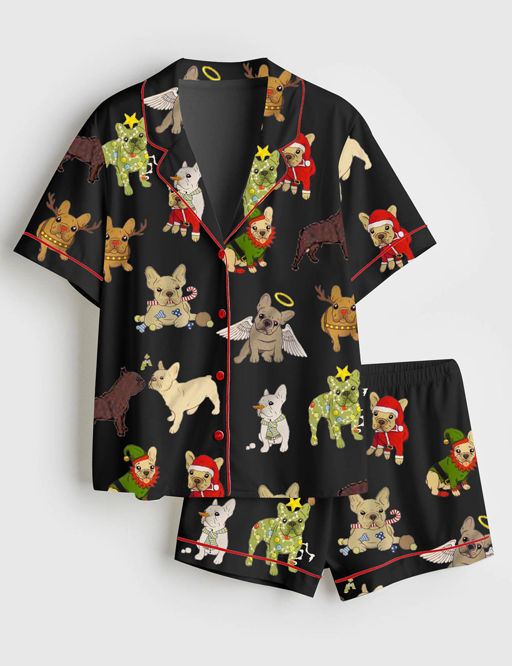 Women's Christmas French Bulldog Pajamas Set - Image 2