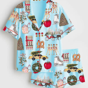 Alternative view of Women's Christmas In New York Satin Pajamas Set