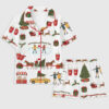 Women's Christmas In New York Short Sleeve Pocket Cotton Family Pajama Set