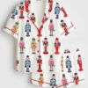 Womenâ€™s Christmas Nutcracker Print Short Sleeve Satin Pajama Set