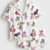 Women's Christmas Skiing French Bulldog Pajama Set