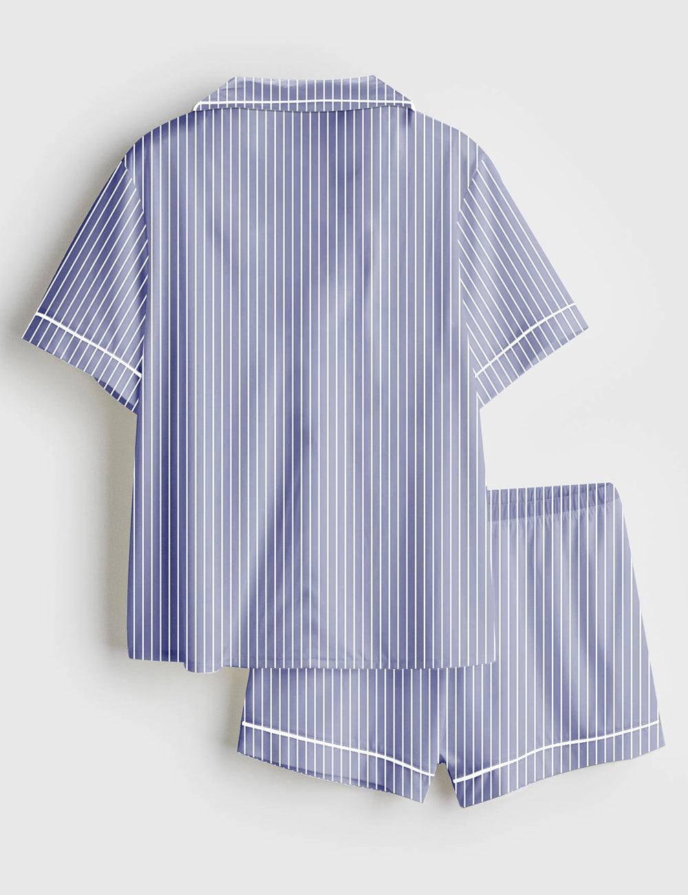 Women's Classic Stripe Short Sleeve Satin Pajama Set - Image 2