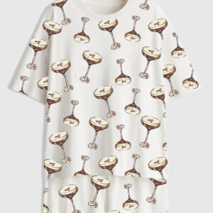 Women's Cocktail Espresso Martini Short Sleeve Pajama Set