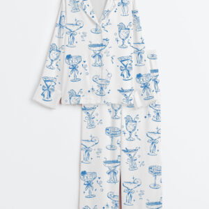 Women's Cocktail Mimosa Cosmo Mojito Dirty Martini Margarita Long Sleeve Satin Pajama Set