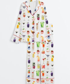 Women's Cocktails Long Sleeve Satin Pajama Set