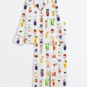 Women's Cocktails Long Sleeve Satin Pajamas Set