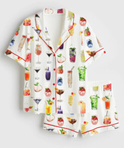 Women's Cocktails Short Sleeve Satin Pajama Set