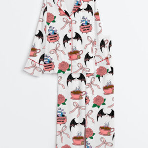 Women's Coquette Acotar Long Sleeve Satin Pajama Set