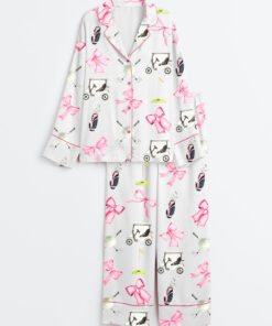 Women's Coquette Golf Long Sleeve Satin Pajama Set