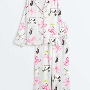 Women's Coquette Golf Long Sleeve Satin Pajama Set