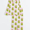 Women's Coquette Pickle Lovers Fancy Girl Who Loves Pickles Print Long Sleeve Satin Pajamas Set