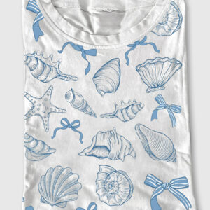 Women's Coquette Seashell Coastal Summer Vibes Short Sleeve T-Shirt
