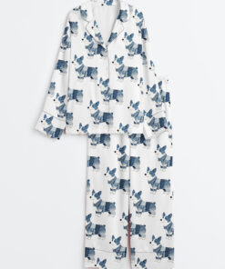 Women's Corgi Dog Lover Long Sleeve Satin Pajama Set