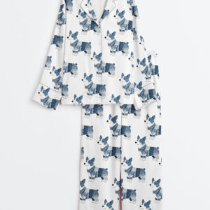 Women's Corgi Dog Lover Long Sleeve Satin Pajamas Set