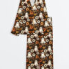 Women's Cute Ghosts And Pumpkins Halloween Long Sleeve Satin Pajamas Set