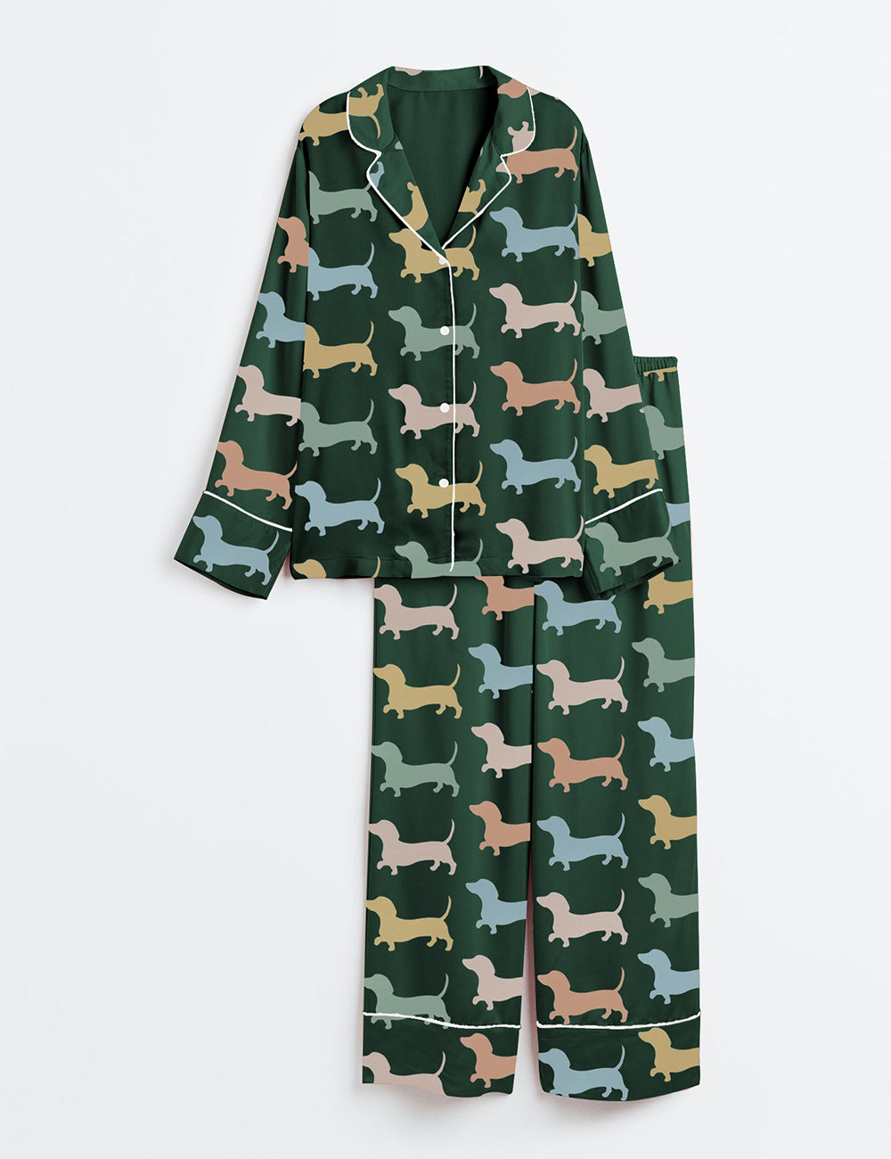 Women's Dachshund Cute Dog Long Sleeve Pajama Set