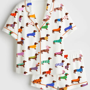 Women's Dachshund Cute Dog Pajama Set