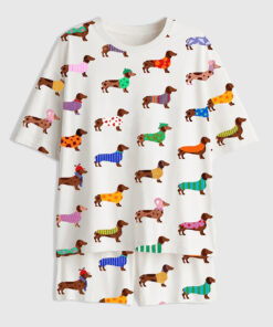Women's Dachshund Cute Dog Short Sleeve Pajama Set