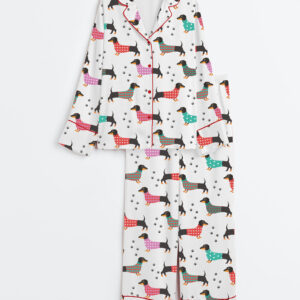 Women's Dachshund Dog Long Sleeve Satin Pajama Set