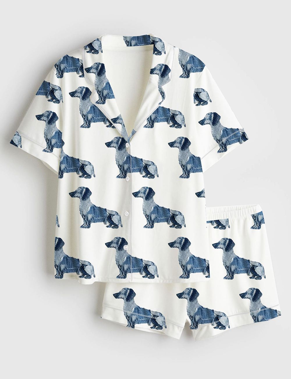 Womenâ€™s Dachshund Dog Lover Short Sleeve Satin Pajama Set