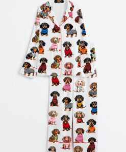 Women's Dachshund Lover Long Sleeve Satin Pajama Set